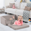 2-in-1 Kids Convertible Couch Children Fold out Sofa Bed Lounger Flip Open