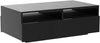 Black Gloss Coffee Table with 4 Drawers & LED Lights Modern 85x55x35cm
