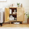 Coffee Bar Accent Cabinet Freestanding Kitchen Cupboard-Natural