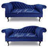 Chaise Lounge Chesterfield Sofa Navy Blue Accent Chair Monaco Bespoke UK