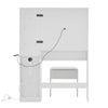 Dressing Table Set Vanity Desk with LED Light Mirror Stool Drawers Bedroom White