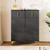 SIDEBOARD SHOE CABINET UNIT WITH 2 DRAWERS STORAGE AND ADJUSTABLE SHELVES, BLACK