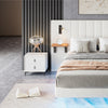 Double Bed Frame, Upholstered Platform Bed with Channel Tufted Wide Headboard