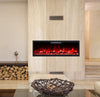 2025 50 INCH WIDE LED FLAMES BLACK GLASS TRUFLAME™ WALL MOUNTED ELECTRIC FIRE