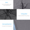 3m Garden Banana Parasol Cantilever Umbrella with Cross Base Grey