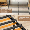 Metal Bed Frame Industrial Platform Bed King Size-Brown