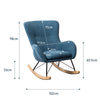 Solid Wood Rocking Chair Upholstered Linen/Velvet Fabric High Back Lounge Seat