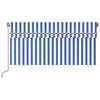Manual Retractable Awning with Blind& 3.5x2.5m Blue&White L9E3