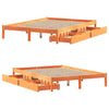 Bed Frame with Drawers Wax Brown 120x200 Solid Wood Pine U5M8