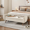 Beige Teddy Velvet Ottoman Stool With Lift Up Storage Bench Padded Footstool Box