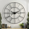 Large 80CM Skeleton Metal Roman Wall Clocks Big Numerals Giant Open Round Face