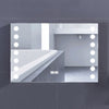 Illuminated LED Bathroom Mirror with Clock Demister Touch Sensor Wall Mounted