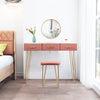 Dressing Table with Mirror 3 Drawers Stool Makeup Vanity Desk Bedroom Furniture