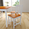 Dining Table and Chairs for 4 People Kitchen Table Set Brown&White Solid Wooden