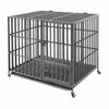 UK 46" Strong Dog Crate Cage Rolling Pet Kennel Prevent Escape Training Military