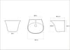 Durovin Bathroom Wash Basin Ceramic Wall Hung Large Semi Pedestal Sink 340x490mm