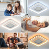 Modern Chandelier LED Lamp White Frame Ceiling Light With RGB Mode Square Olbuvr