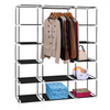 NEW Large Fabric Canvas Wardrobe with Hanging Shelving Clothes Storage Closet UK