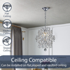 Silver Modern Pendant Chandelier Crystal Raindrop Lighting Ceiling Light Fixture