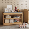 Shoe Bench Cabinet 2-Tier Flip-door Shoe Storage Rack with Seat Cushion Bamboo