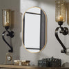 Oval Wall Mounted Home Bathroom Mirror Makeup Dressing Mirror Black/Gold Frame