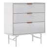 Mid-Century Modern Chest of 3 Drawers Cabinet Cupboard Hallway Sideboard White