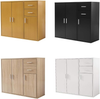 Sideboard Cabinet 3 Door 2 Drawer Oak Storage Unit Modern Living Room Home Decor
