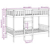 Bunk Bed White 90x200 Solid Wood Pine C1Q1