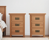 Oakcroft Narrow 3 Drawer Bedside Table – Nightstand with Storage Drawers – 38cm