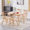 Set of 5 Solid Wood Windsor Spindle Back Dining Chairs Rectangular Dining Table