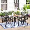 5Pcs Outdoor Furniture Set Patio Furniture Set Garden Larger Metal Dining Table