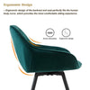 Set of 2 Green Swivel Dining Chair Velvet Rotatable Padded Seat Dining Room New