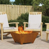 Fire Pit Square 60x60x30 cm Weathering Steel