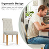 Dining Room Chairs Set of 2 Parson Accent Diner Chairs w/ Solid Wood Legs Beige