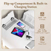 Bedroom Side Table Storage Cabinet Nightstand w/USB Ports & Outlets-White