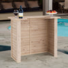 Rustic Pine Wooden Garden Mini Bar Home Drinks Bar Counter Table Reception Desk