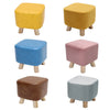 Small Square Footstool Footrest Pouffe Shoe Foot Stool Padded Ottoman Wooden Leg