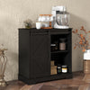 Sliding Barn Door Sideboard Storage Cabinet Coffee Bar TV Stand Farmhouse Style