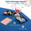 Anti-Slip Blackjack Board Game Mat 120CM 8-Player Foldable Poker Table Top-Blue