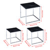 Nest Of 3 Nested Nesting Tables Side End Coffee Table Glass/Wood for Living Room