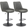 Adjustable 360 Degree Swivel Bar Stools, Set of 2 Bar Chairs, Grey