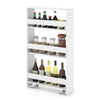 3-tier Slim Storage Cart Narrow Rolling Kitchen Serving Cart w/ Open Shelves