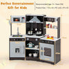 Pretend Play Kitchen for Kids Toddler Aged 3+ Wooden Toy Set w/ Range Hood Brown