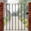 Metal Single Garden Gate Wrought Iron Barrier Doors Fence Panel Manor Entrance