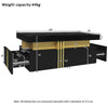 Modern Black Rectangular Coffee Table with 2 Storage Drawers for Living Room