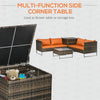 4Pcs Patio Rattan Sofa Garden Furniture Set with Table Cushions Orange