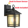 Wall-Mounted Lamp Outdoor Home Garden Path Light with Dusk to Dawn Sensor Black
