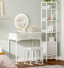 Dressing Table Vanity Set Make up Desk with Dimmable LED Light Mirror Stool