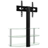 SVV Corner TV Stand 3-Tiers for 32-70 Inch Black and Silver