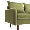 2 Seater Sofa Velvet Compact Loveseat Couch Settee with Cushions Wooden Legs